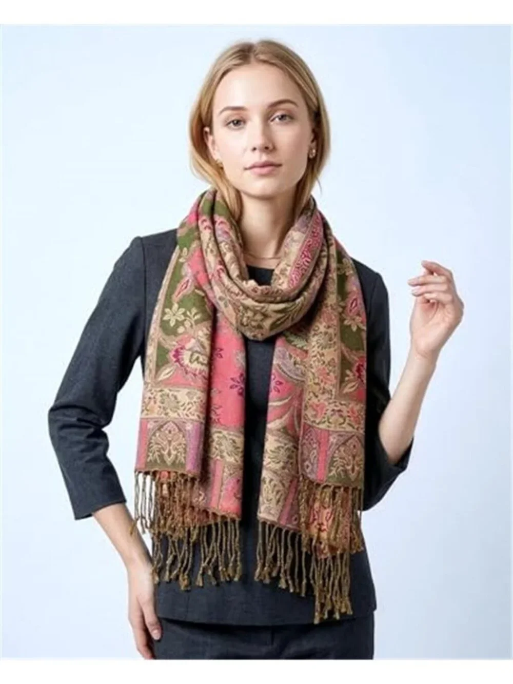 Elegant Paisley Floral Pashmina Shawl and Wrap Boho Rave Scarf
